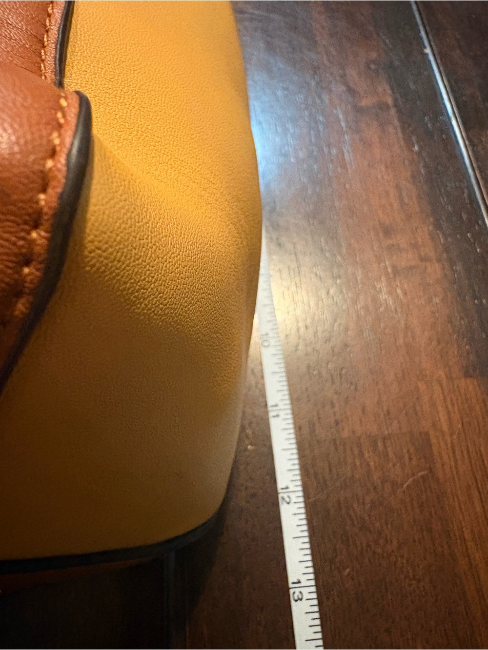 Women’s Two-Tone Shoulder Bag - Brown & Yellow, Gold Hardware - Picture 10 of 10